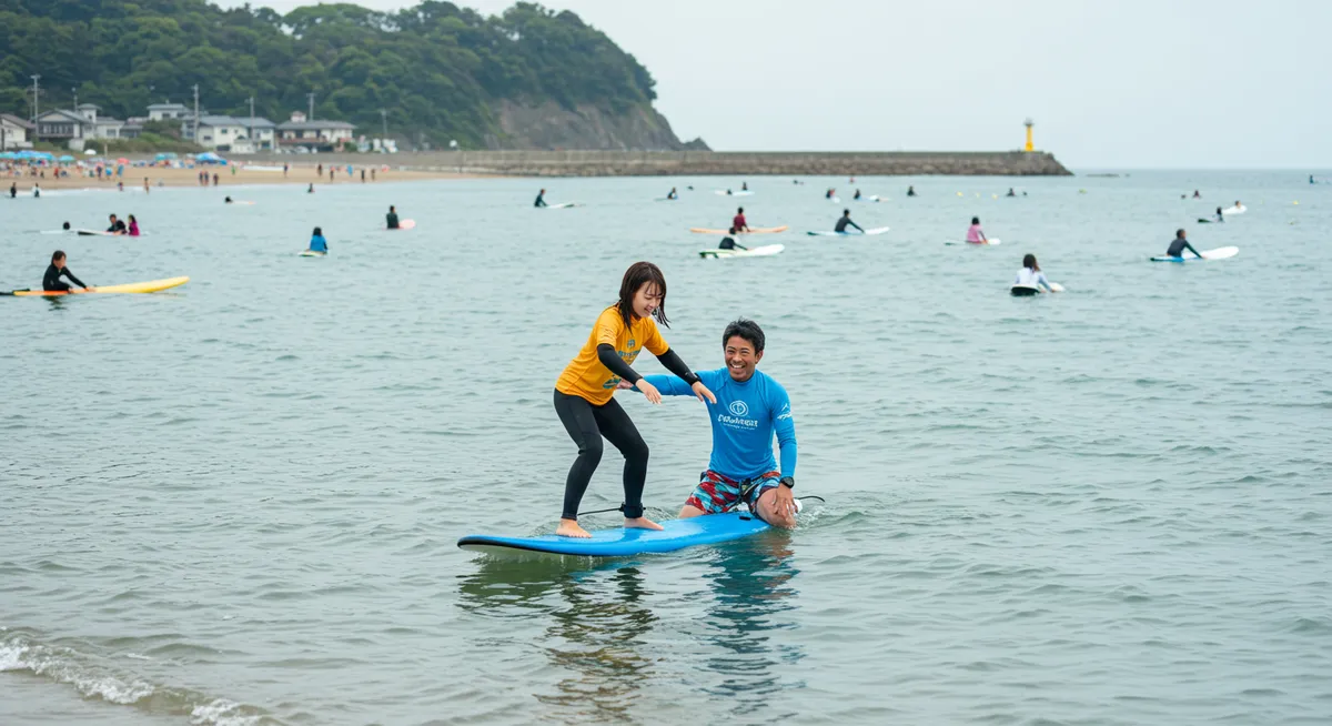 Beginner Surfing Lessons at Kamakura Yuigahama