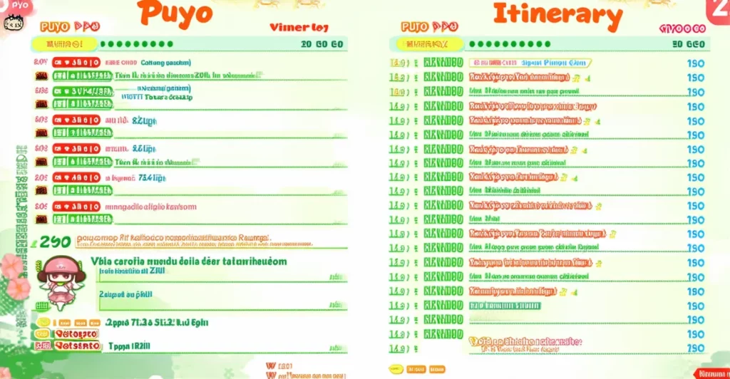 Puyo itinerary
