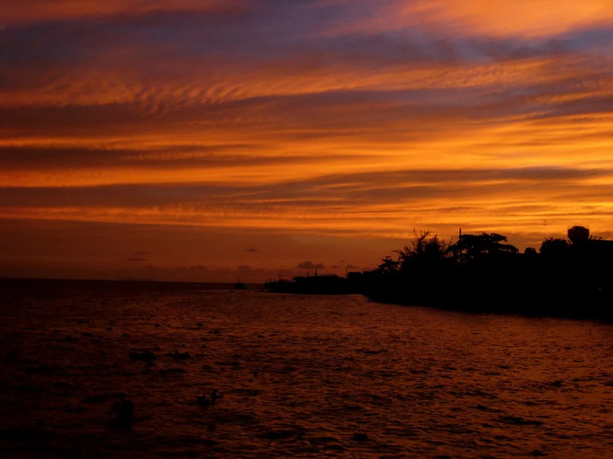 Evening: Sunset at Wat Phu